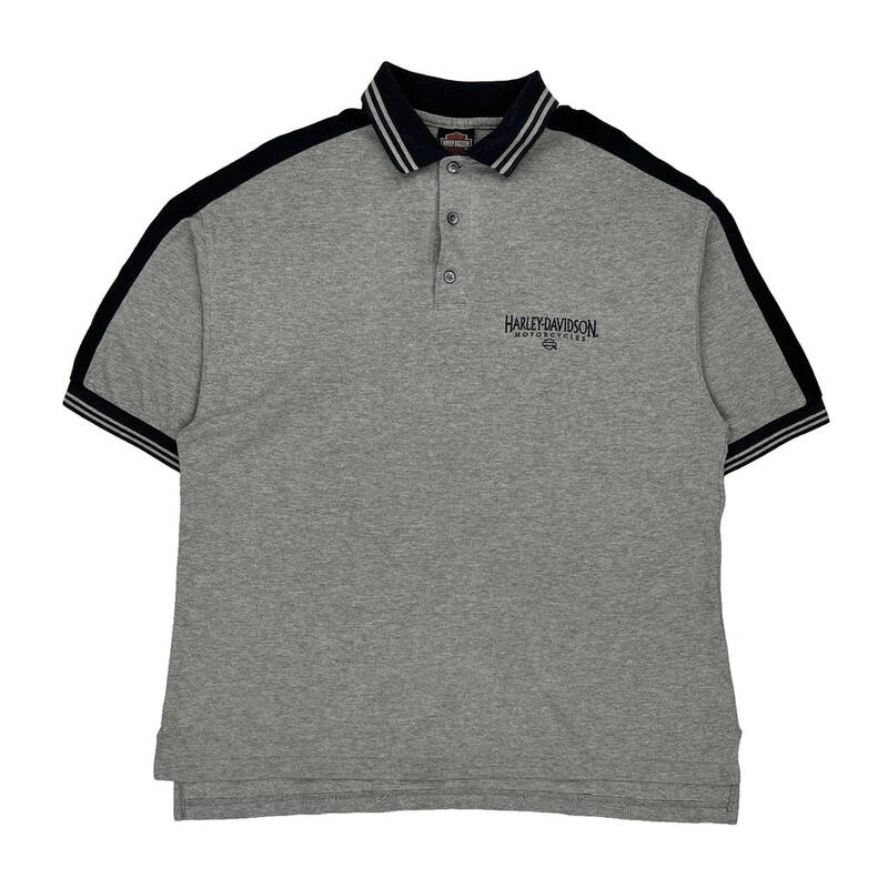 Harley Davidson Polo Shirt - XL Grey Cotton