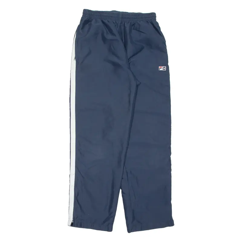 FILA Mesh Lining Womens Track Pants Blue Wide-Leg L W28 L31