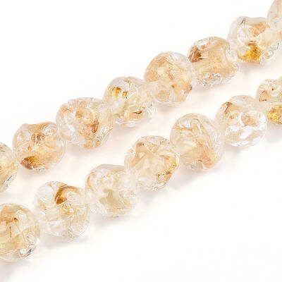 Handmade Gold Foil Glass Beads Strands