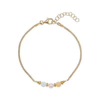 Alisia Delicate gold-plated bracelet with pearl and morganite AL3819-Gold