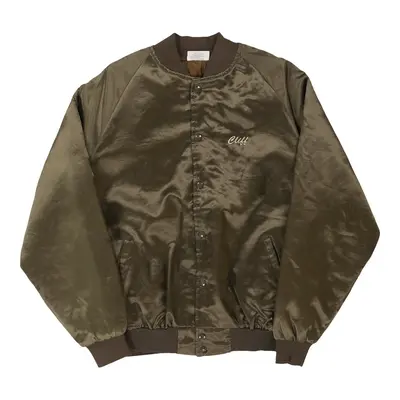 Cliff, National Fire Repair Satins Bomber Jacket - XL Khaki Nylon