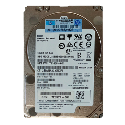 791436-001 HP 600GB 12Gb/s SAS 10000 2.5-inch 128MB Hard Drive