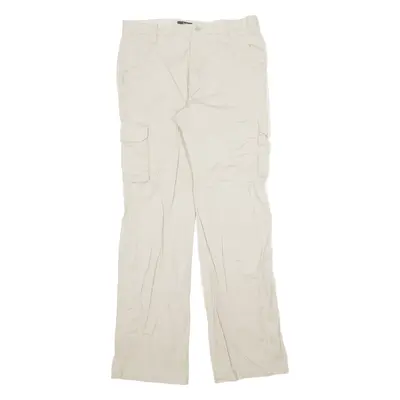BURTON Cargo Trousers Beige Regular Wide-Leg Womens W32 L34