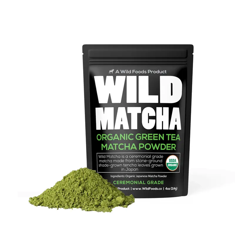 Wild Matcha Powder, 114 servings - Ceremonial Grade, Sustained Energy and Mood Enhancer Optimum Dietary Supplement