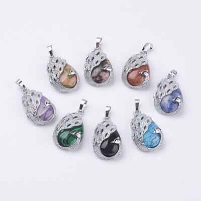 Natural & Synthetic Mixed Stone Pendants