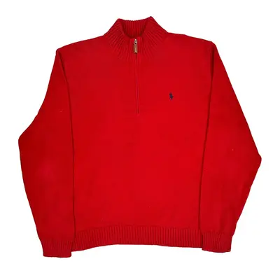 Polo By Ralph Lauren 1/4 Zip - 2XL Red Cotton