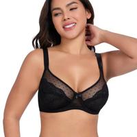 【new style】Exquisite floral lace plus size wire bra full coverage bra unpadded ultra-thin and comfortable,Unlined breatha...