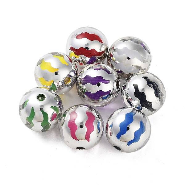 UV Plating Rainbow Iridescent Acrylic Beads