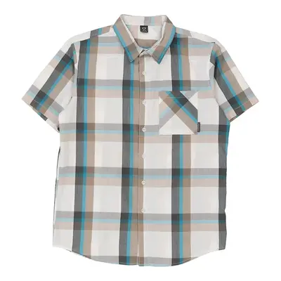 Oakley Checked Short Sleeve Shirt - Medium White Cotton