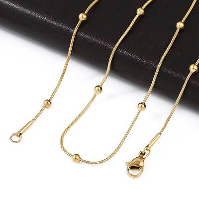 304 Stainless Steel Round Snake Chain Necklaces