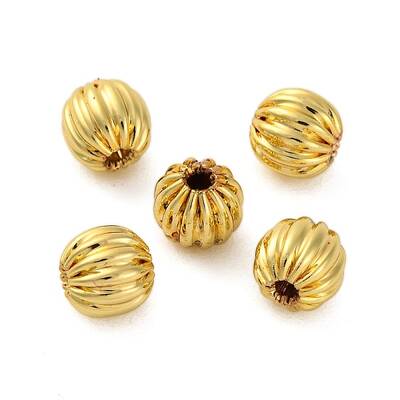 Rack Plating Pumpkin Brass Spacer Beads