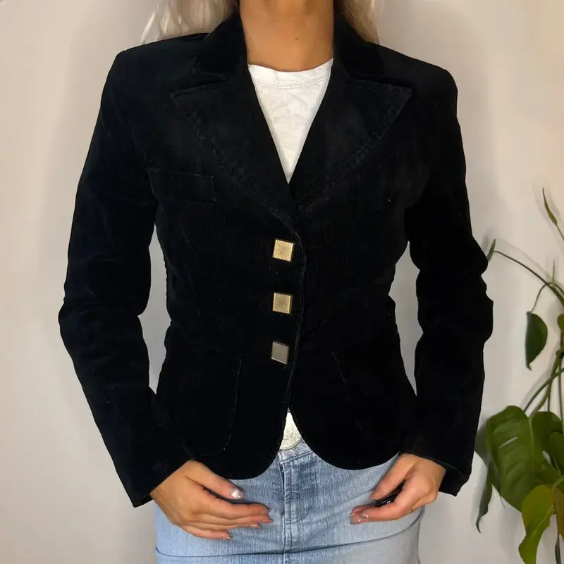 Unbranded Cord Jacket - Small Black Cotton