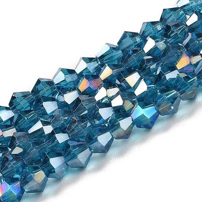 Transparent Electroplate Glass Beads Strands