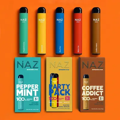 NAZ Electric Nasal Inhaler Stick - Portable Essential Oil Aromatherapy Vaporizer for Sinus Relief Congestion Energy Boost Non...