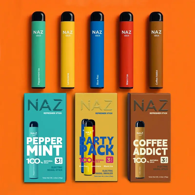 NAZ Electric Nasal Inhaler Stick - Portable Essential Oil Aromatherapy Vaporizer for Sinus Relief Congestion Energy Boost Non...