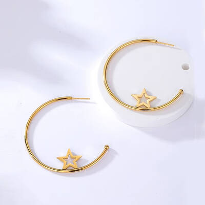 Fashionable Star 304 Stainless Steel Stud Earrings