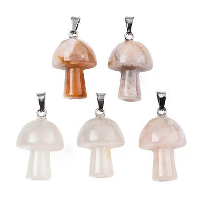 Natural Cherry Blossom Agate Pendants