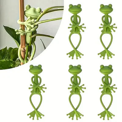 Frog Design Plant Support, 5 Counts/set Cute Frog Design Plant Climbing Support, Plant Climbing Frame, Garden Supplies for In...