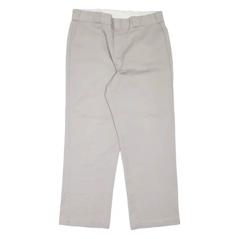 DICKIES Workwear Mens Trousers Grey Regular Straight W34 L28