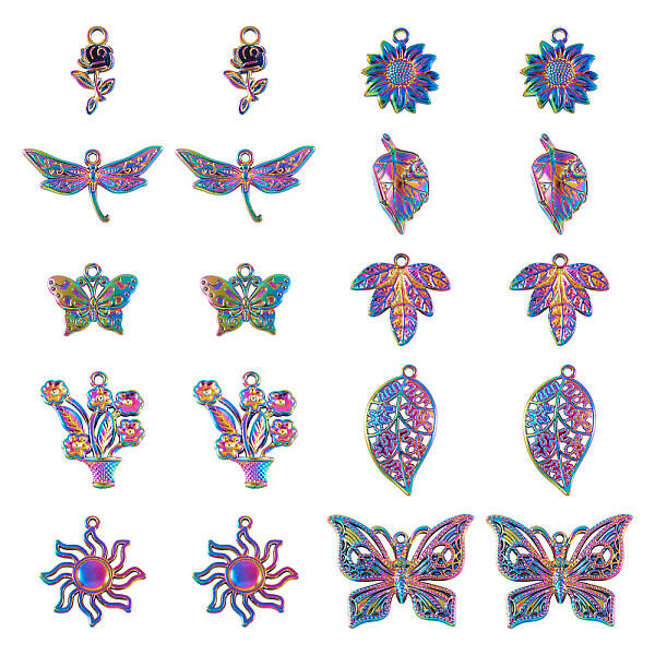 20Pcs 10 Style Alloy Pendants