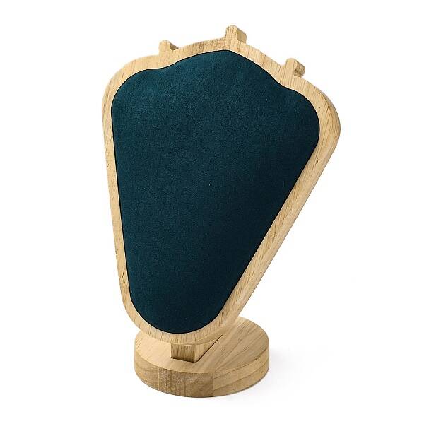 Bust Shaped Microfiber & Wood Jewelry Necklace Display Stands