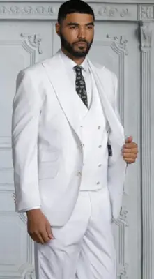 Mens White and Gold Suits - White and Gold Prom Tuxedo