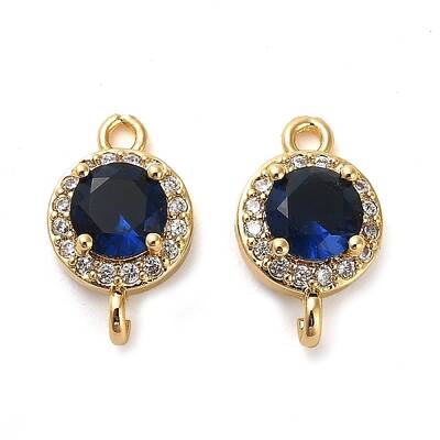Brass Pave Cubic Zirconia Connector Charms