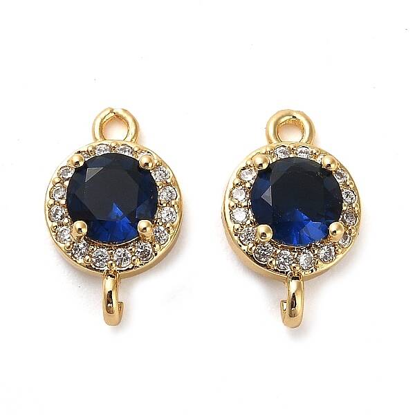 Brass Pave Cubic Zirconia Connector Charms