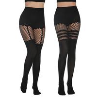 Mock Thigh High Stockings For Women Sexy Fishnet Tights Suspender Pantyhose 2 Pairs Leg Matching tights