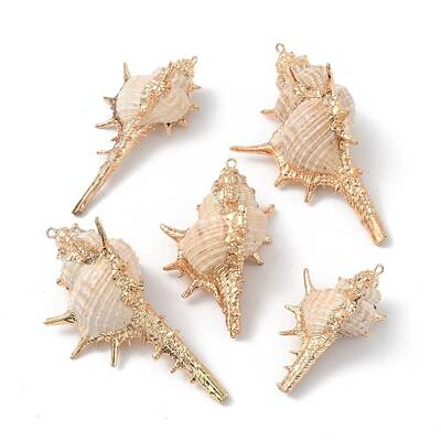 Electroplate Spiral Shell Big Pendants