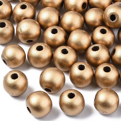 Dyed Natural Wood Beads