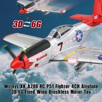 2.4GHz RC Fighter Airplane with LED Light 4CH 3D/6G Fixed Wing Brushless Plane‌ Motor Toy,Smart Control,Dual Flight Modes f...