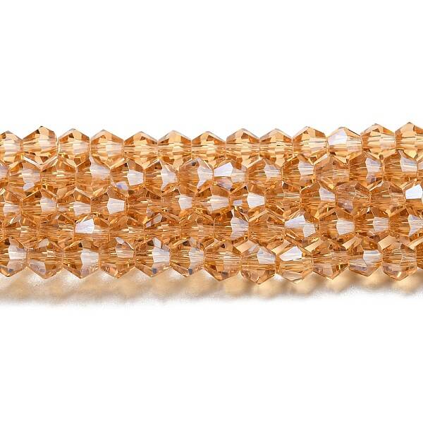 Transparent Electroplate Glass Beads Strands