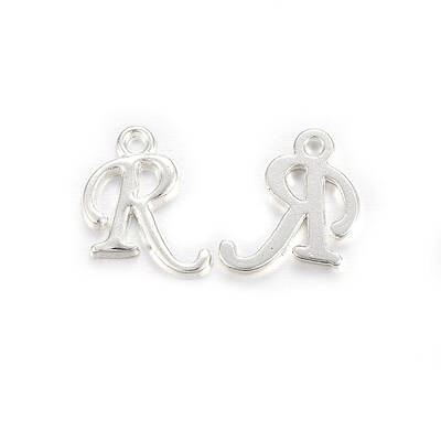 Silver Color Plated Alloy Letter Pendants