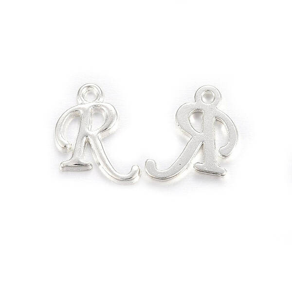 Silver Color Plated Alloy Letter Pendants