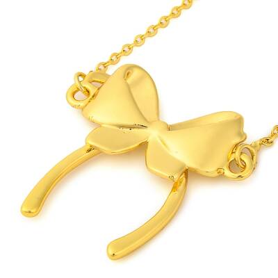 Brass Bowknot Pendant Necklaces