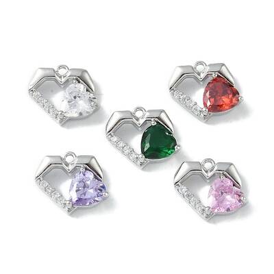 Brass Micro Pave Cubic Zirconia Charms