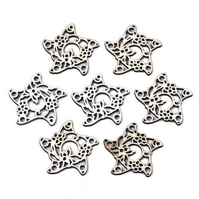 Unfinished Natural Poplar Wood Filigree Joiners Links