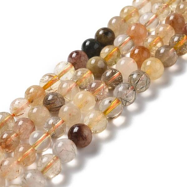 Natural Rutilated Quartz Beads Strands