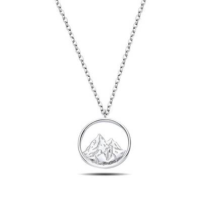Rhodium Plated 925 Sterling Silver Pendant Necklaces