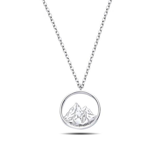 Rhodium Plated 925 Sterling Silver Pendant Necklaces