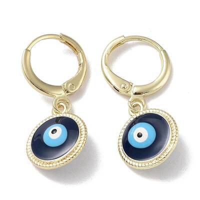 Real 18K Gold Plated Brass Dangle Leverback Earrings