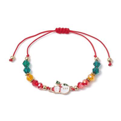 Christmas Glass Braided Bead Bracelets