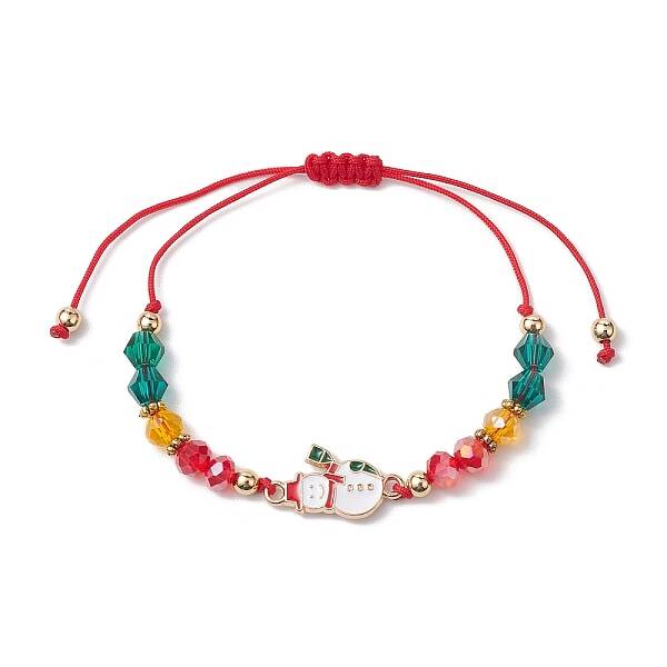 Christmas Glass Braided Bead Bracelets