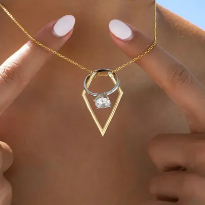 Dainty Ring Holder Pendant Necklace