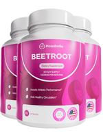 3 Pack of Rosabella Organic Beetroot Capsules (1300mg) for Blood Flow & Heart Health
