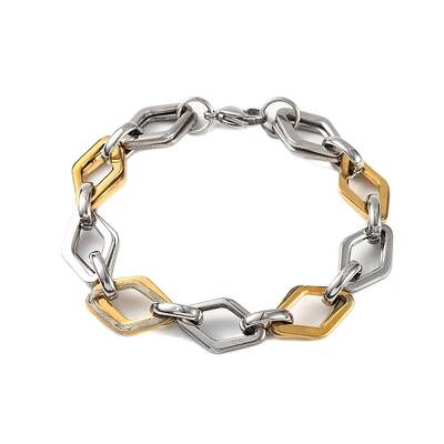 201 Stainless Steel Rhombus Link Chain Bracelets