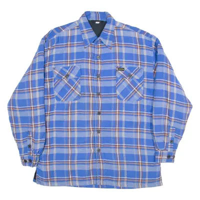 NOBLE SIMG Mens Lumberjack Shirt Blue Check Long Sleeve M