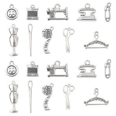 50Pcs 10 Style Tibetan Style Zinc Alloy Pendants