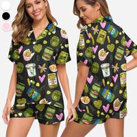 Pickle Heart Pajamas, So Cute Pickle Printed Pajamas, Pickle Lover Loungewear, Gifts For Her, Gift for Mom